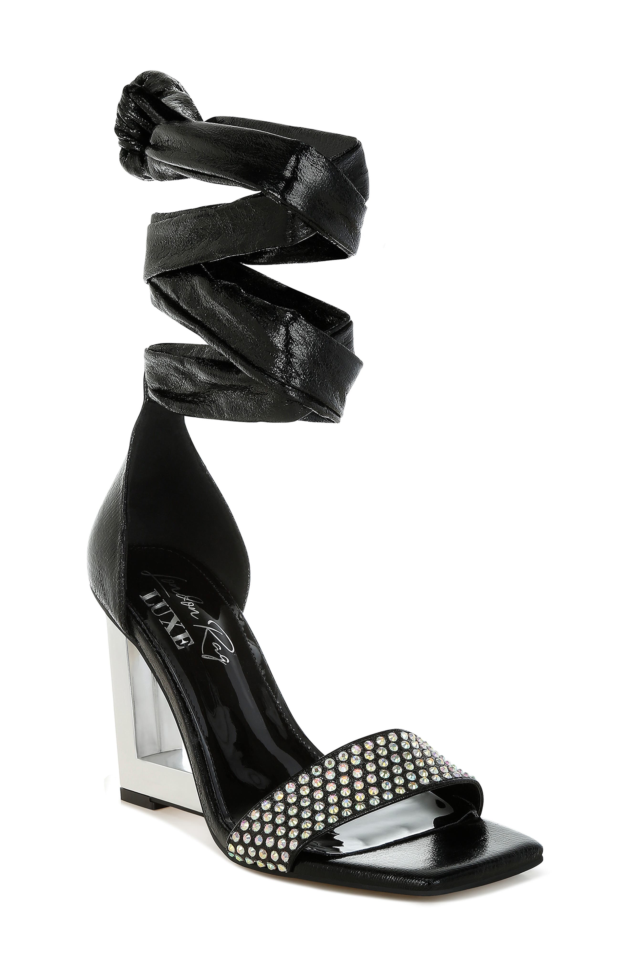 LONDON RAG Harisha Frame Wedge Ankle Tie Sandal