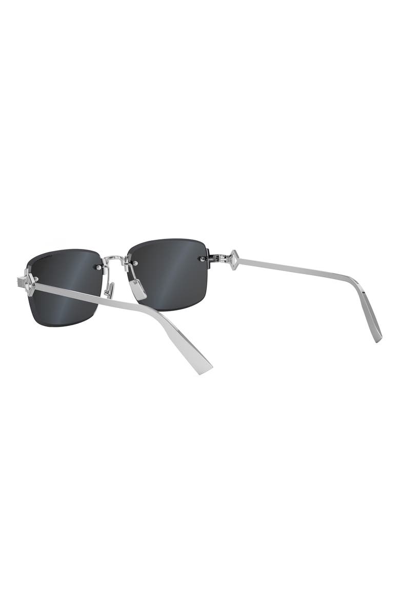 DIOR 'CD Diamond S11U Rectangle Sunglasses, Alternate, color, Shiny Palladium / Smoke