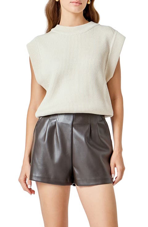 Cap Sleeve Rib Sweater