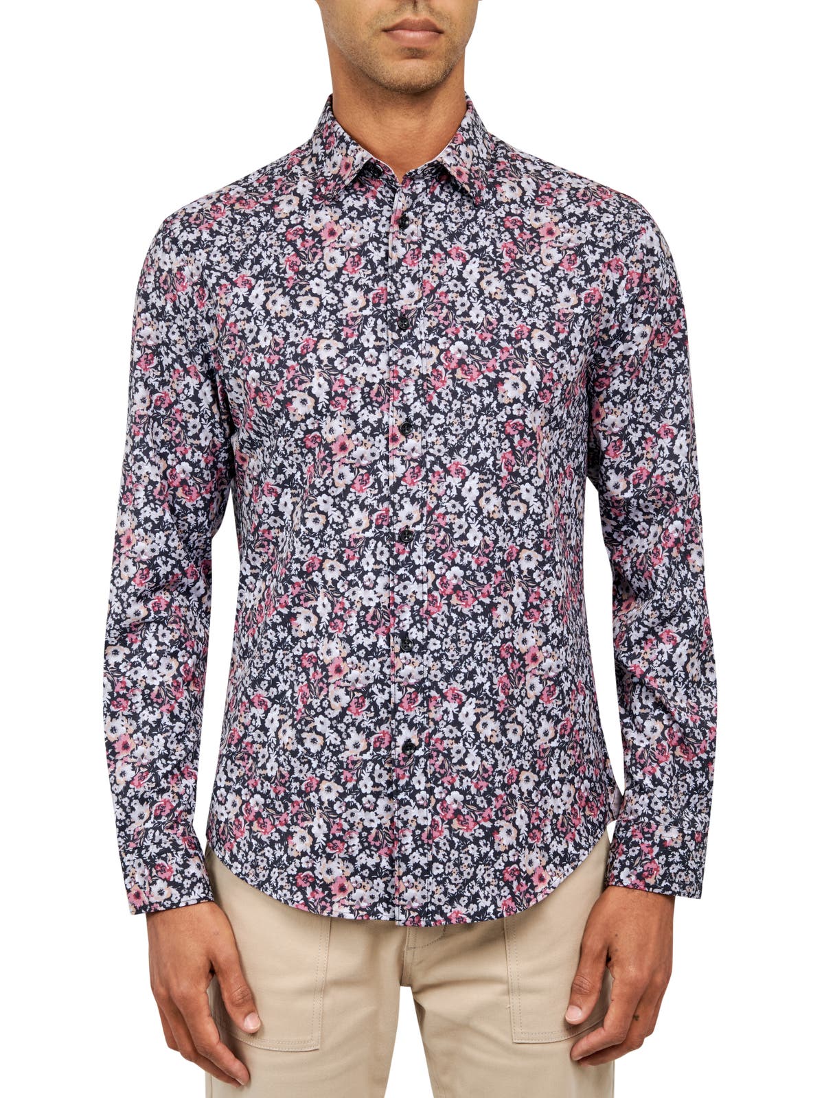 Brooklyn Brigade Floral 4-Way Stretch Performance Long Sleeve Shirt in Multi 