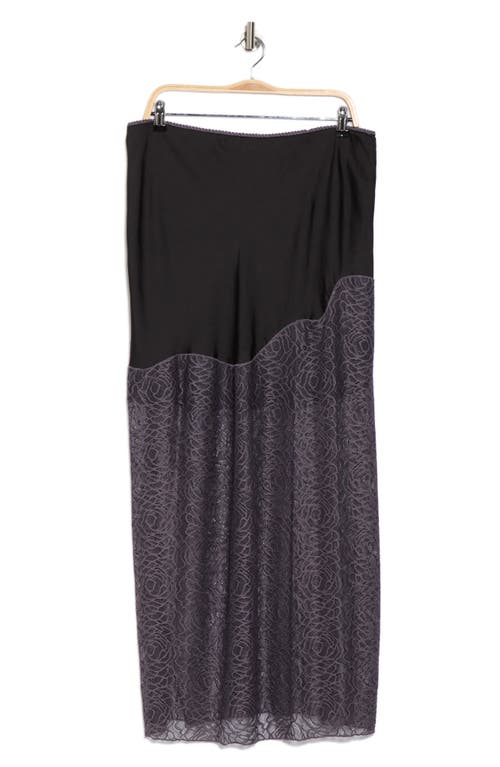 Free People Gemini Half Moon Slip Midi Skirt In Black