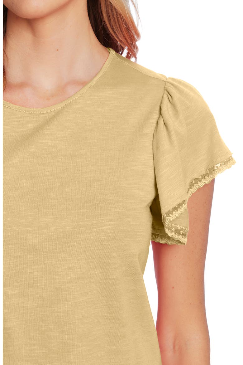Flutter Sleeve Crepe Blouse, Alternate, color, DANDELION
