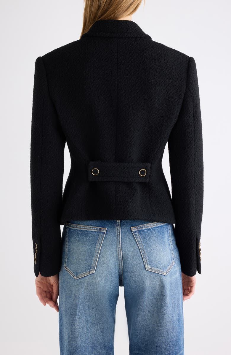 Chloé Wool Blend Bouclette Blazer, Alternate, color, Black