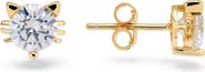 Queen Jewels Kitty Cat Cubic Zirconia Stud Earrings