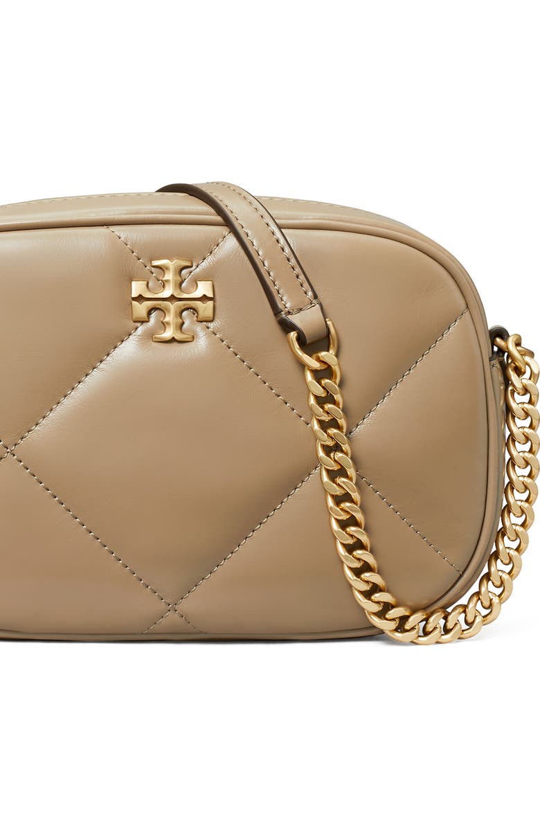 Tory Burch Kira Diamond Quilted Leather Camera Bag, Alternate, color, Taupe Oak