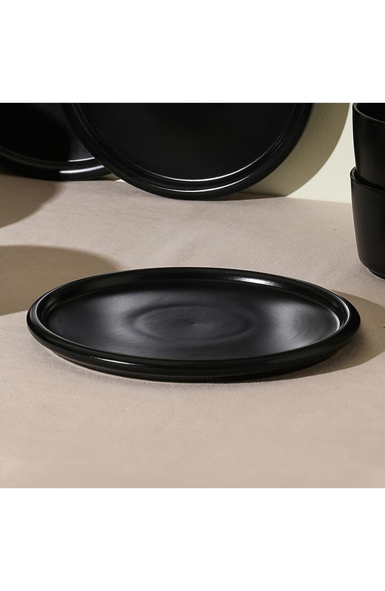 Stone Lain Eden Stoneware 4-Piece Salad Plate Set, Alternate, color, Black