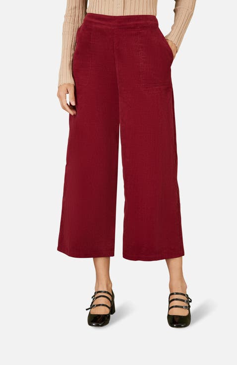 Cord Cropped Wide Leg Pants