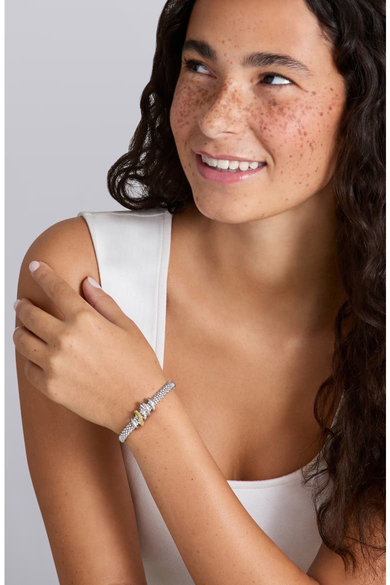 Caviar Lux Pavé Diamond Rope Bracelet, Alternate, color, SILVER