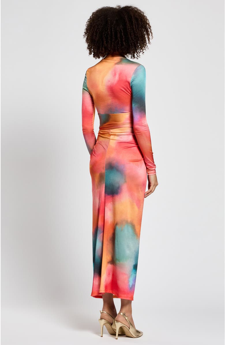 Daska Athena Printed Dress, Alternate, color, Orange Abstract