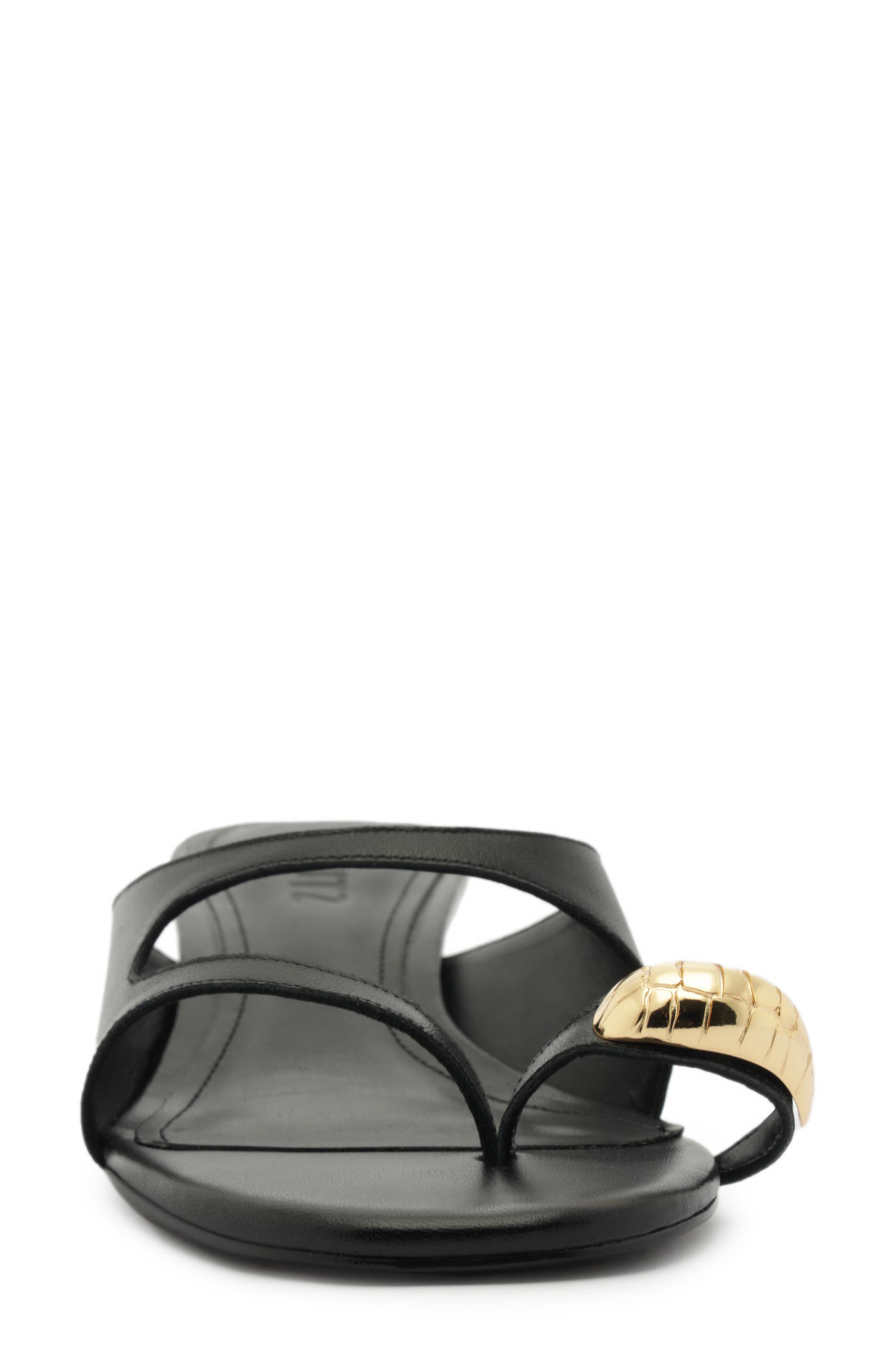 Schutz Elliote Kitten Heel Slide Sandal, Alternate, color, Black