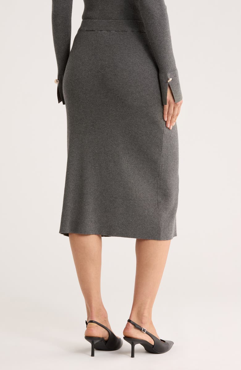 Ellen Tracy Button Front Sweater Skirt, Alternate, color, Medium Grey Mix