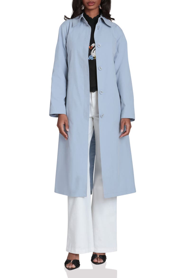 Minimalist Cotton & Nylon Trench Coat, Main, color, SKY