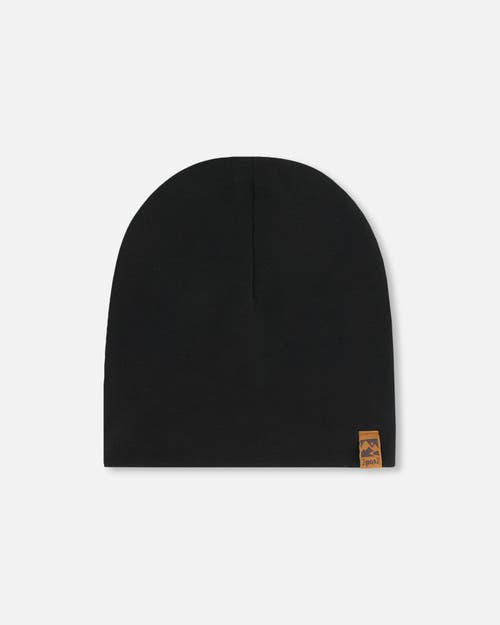 Deux Par Deux Baby Unisex Solid Beanie Hat Black In Black