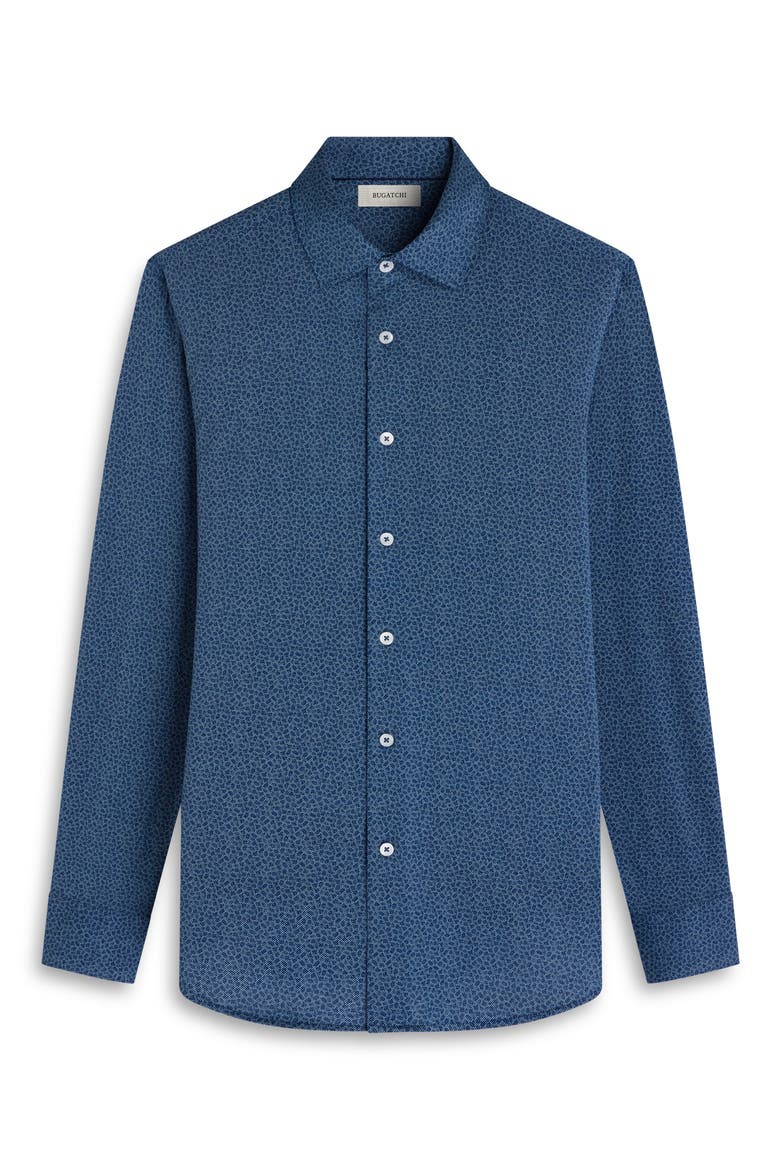 James OoohCotton® Leaf Print Twill Button-Up Shirt, Alternate, color, NAVY