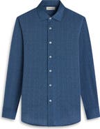 Bugatchi James OoohCotton® Leaf Print Twill Button-Up Shirt