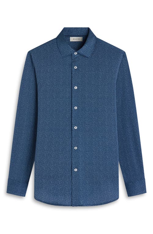 Bugatchi James Ooohcotton® Leaf Print Twill Button-up Shirt In Burgundy