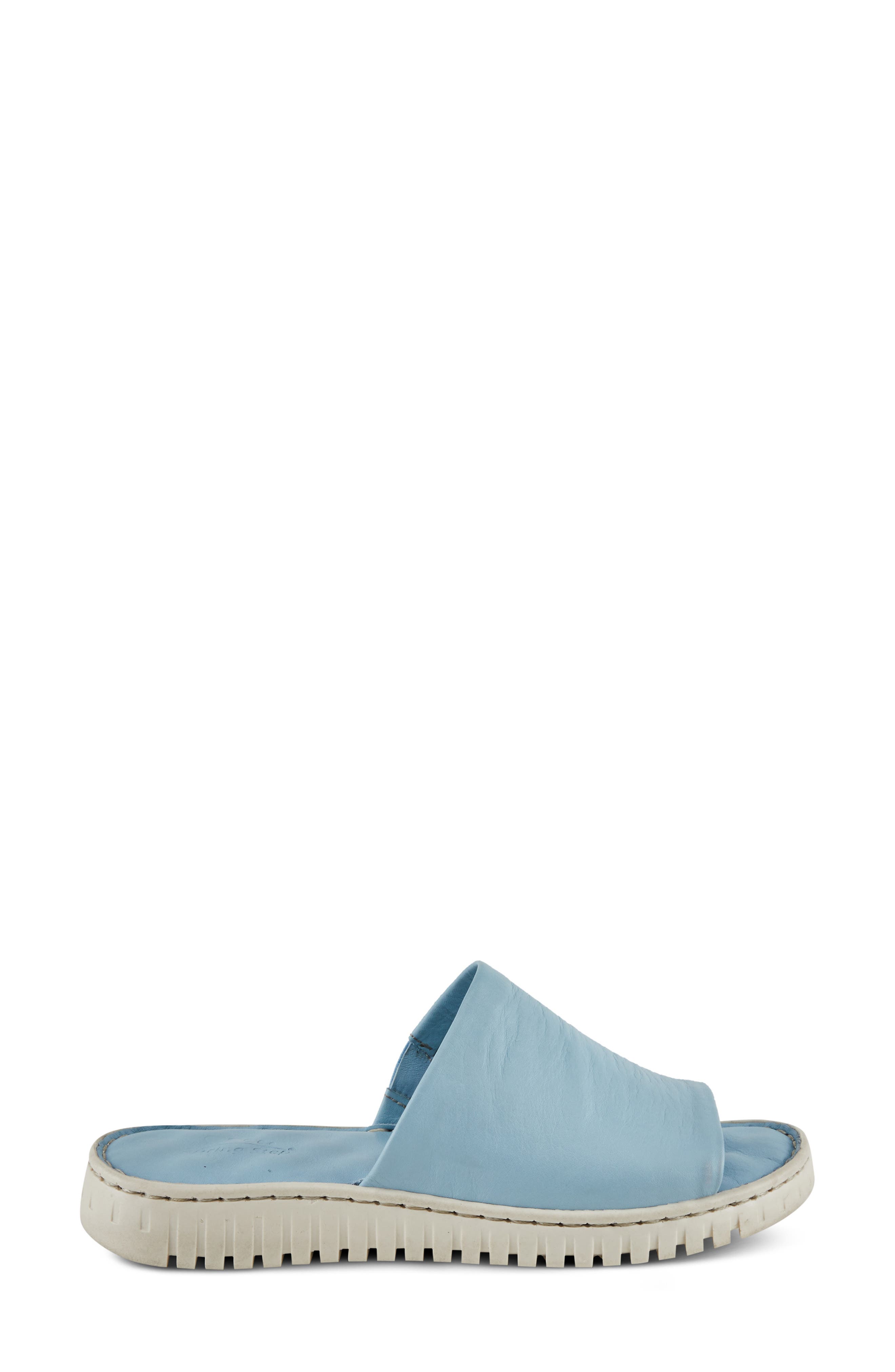 Nappa Slide Sandal, Alternate, color, BLUE