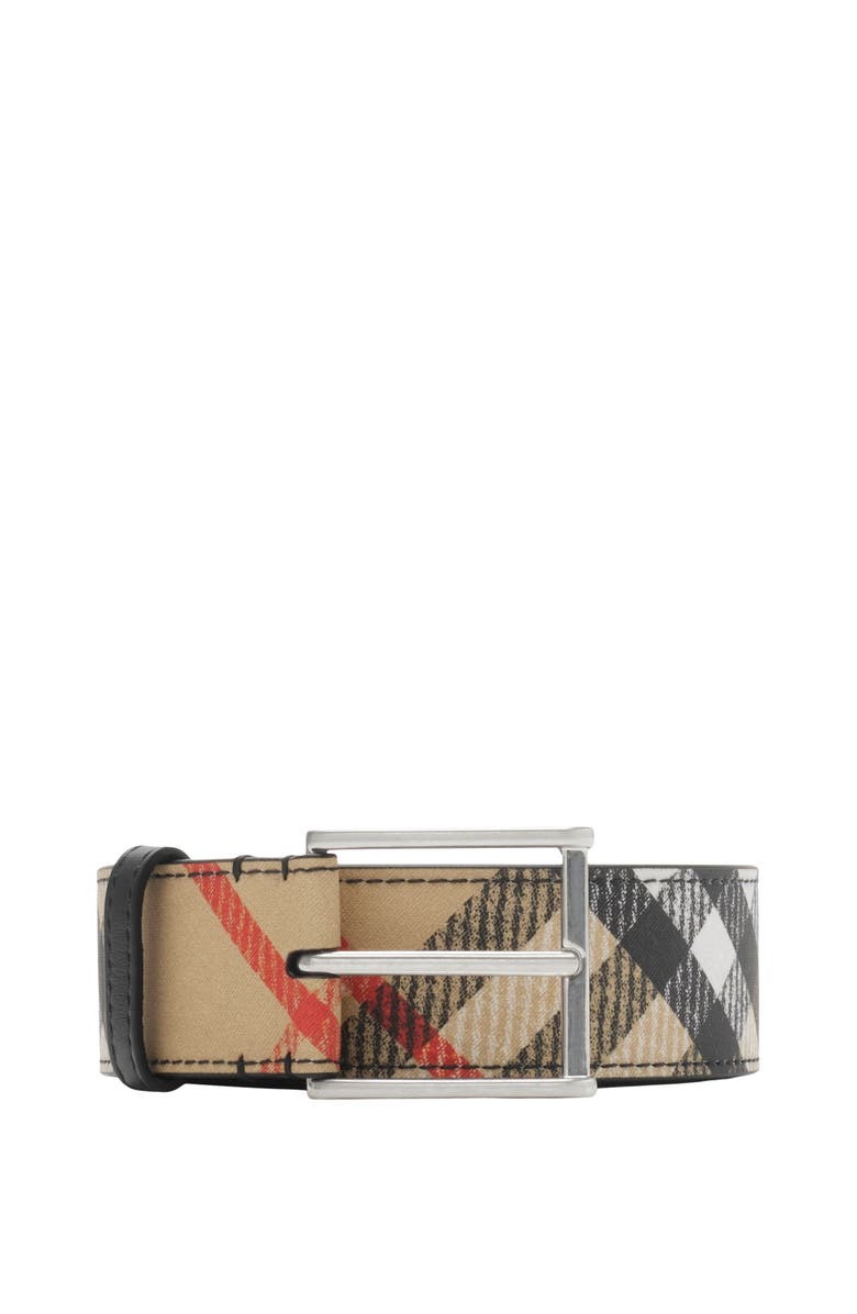 Burberry Check Belt, Main, color, Sand Beige