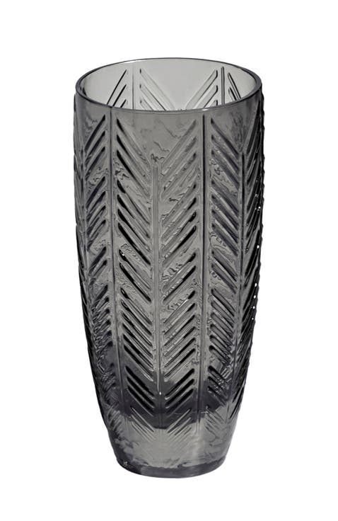 Champagne Glasses ZIG ZAG Set of 6  Grey 11 oz, diam. 2.5", H 5.5"