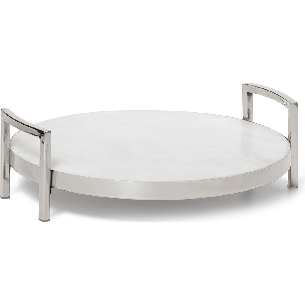 Roselli Trading Company Marble Bar Serving Tray In White