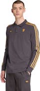 adidas Men's adidas  Gray Manchester United Terrace Icons Long Sleeve Polo