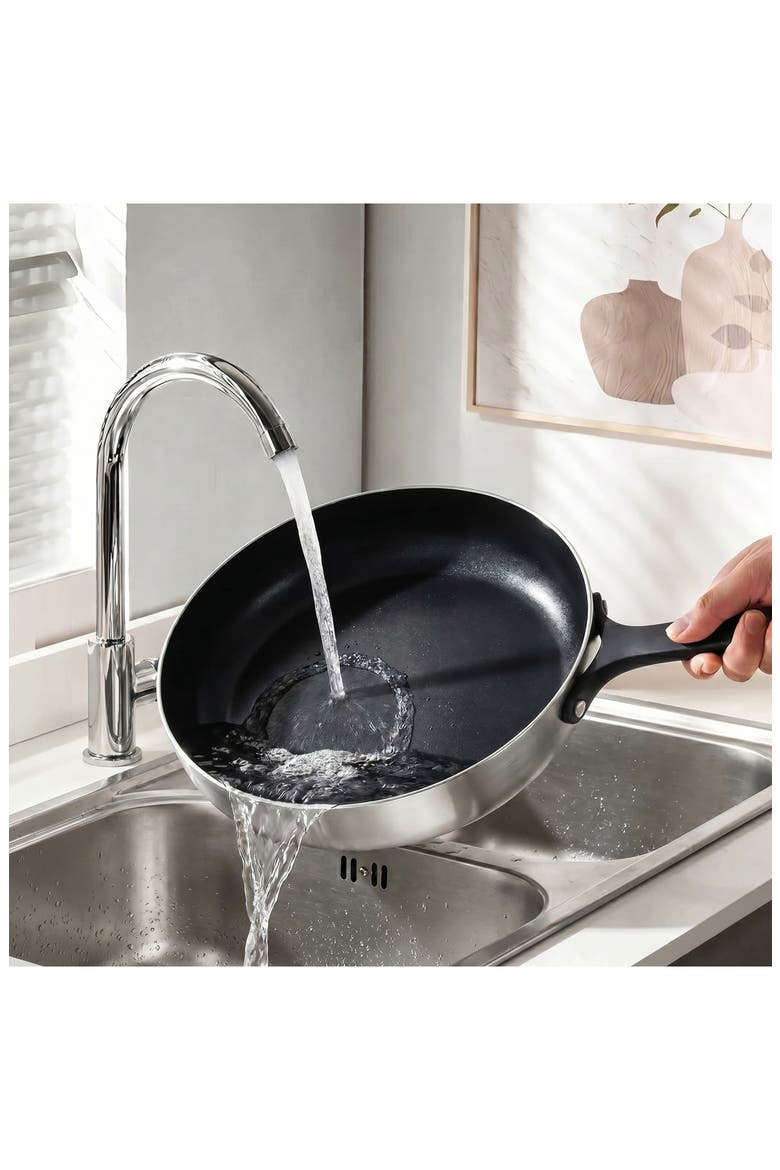 Belly Tri-Ply Stainless Steel 2-Piece Fry Pan Set, Alternate, color, SMOKEY BLACK