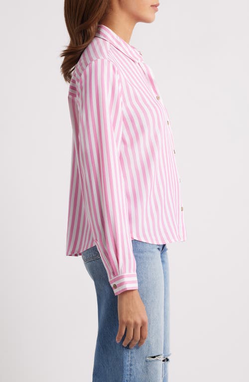 BEACHLUNCHLOUNGE BEACHLUNCHLOUNGE CANDACE STRIPE BUTTON-UP SHIRT