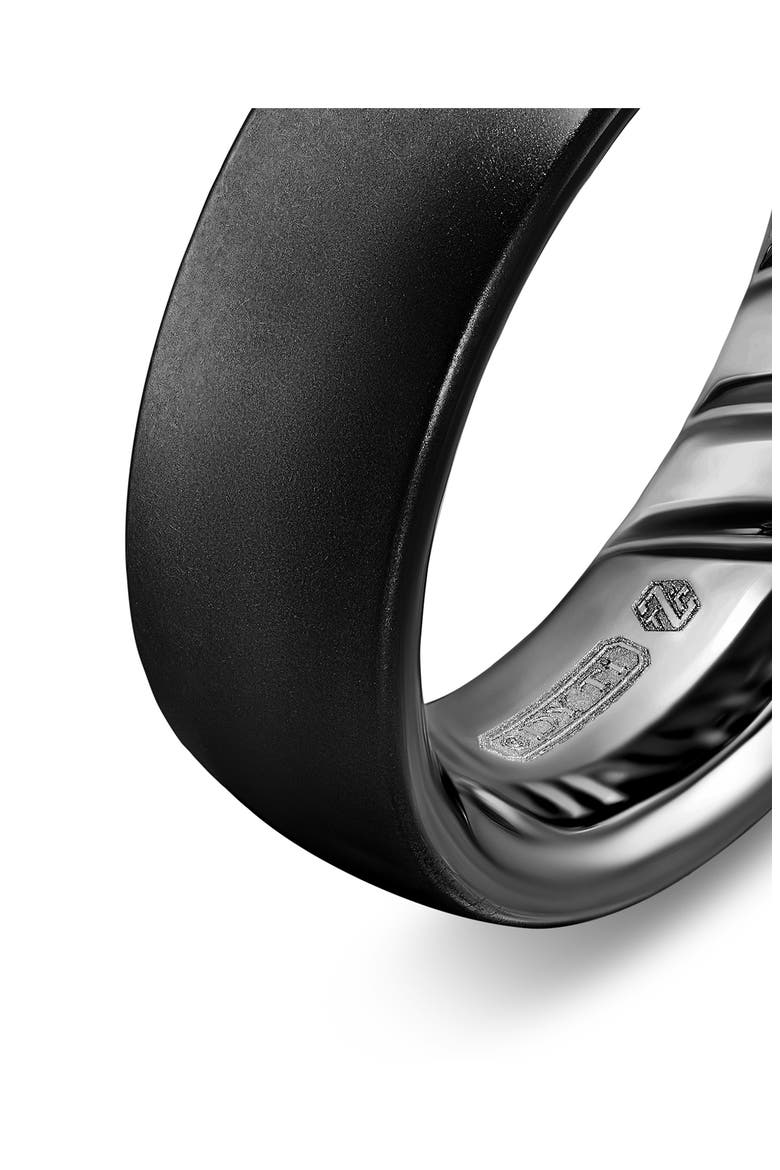 Streamline Band Ring in Black Titanium, 7.6mm, Alternate, color, WEDDING