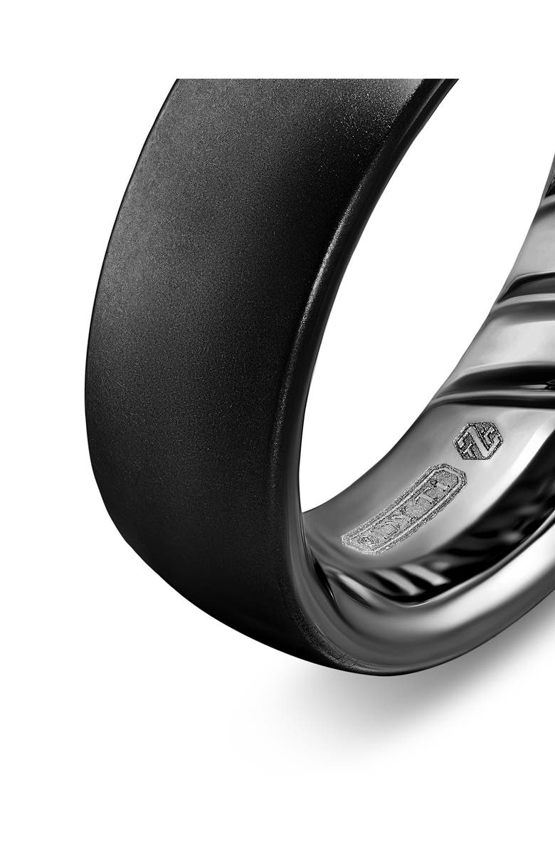 David Yurman Streamline Band Ring in Black Titanium, 7.6mm, Alternate, color, Wedding