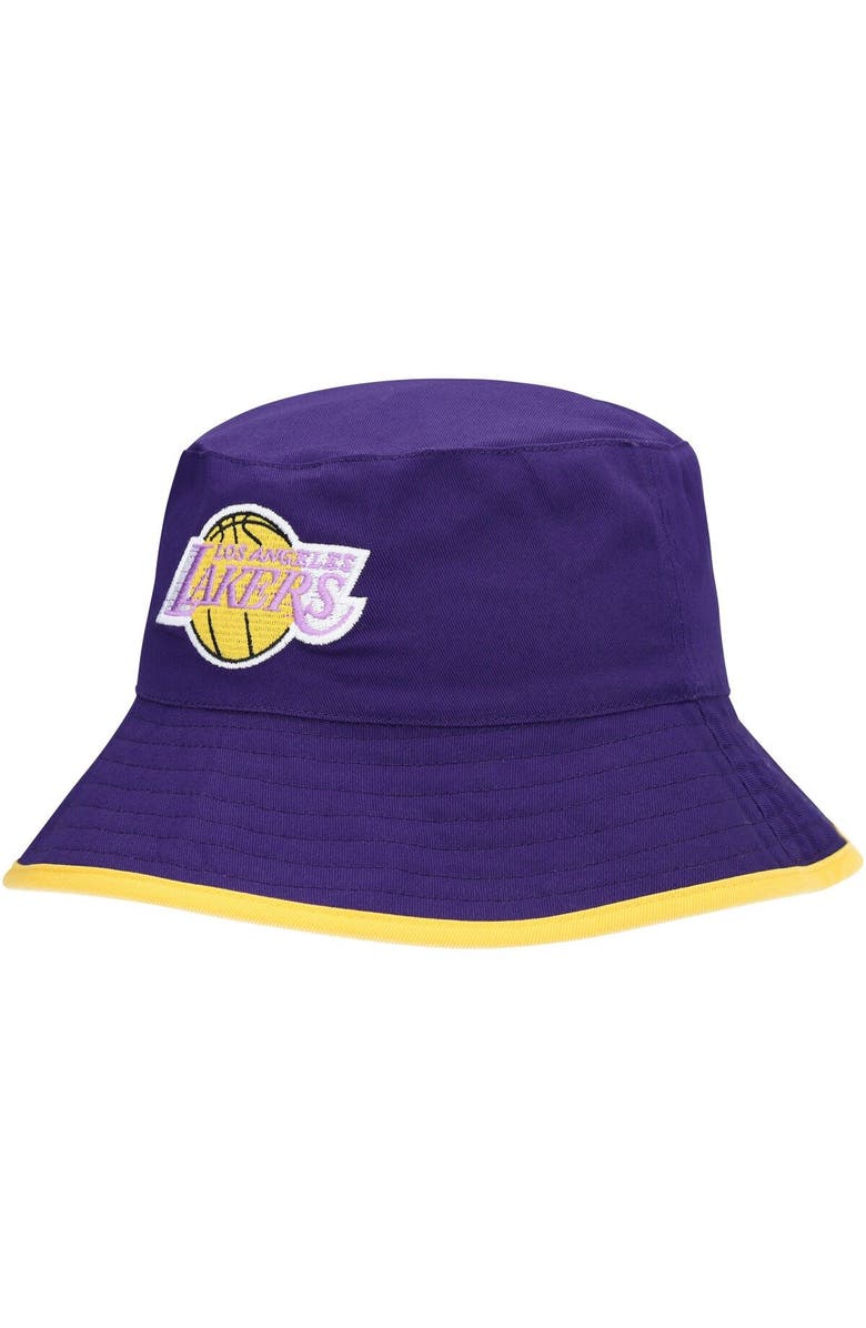 Mitchell & Ness Men's Mitchell & Ness  Purple Los Angeles Lakers Hardwood Classics Shattered Big Face Reversible Bucket Hat, Alternate, color, 