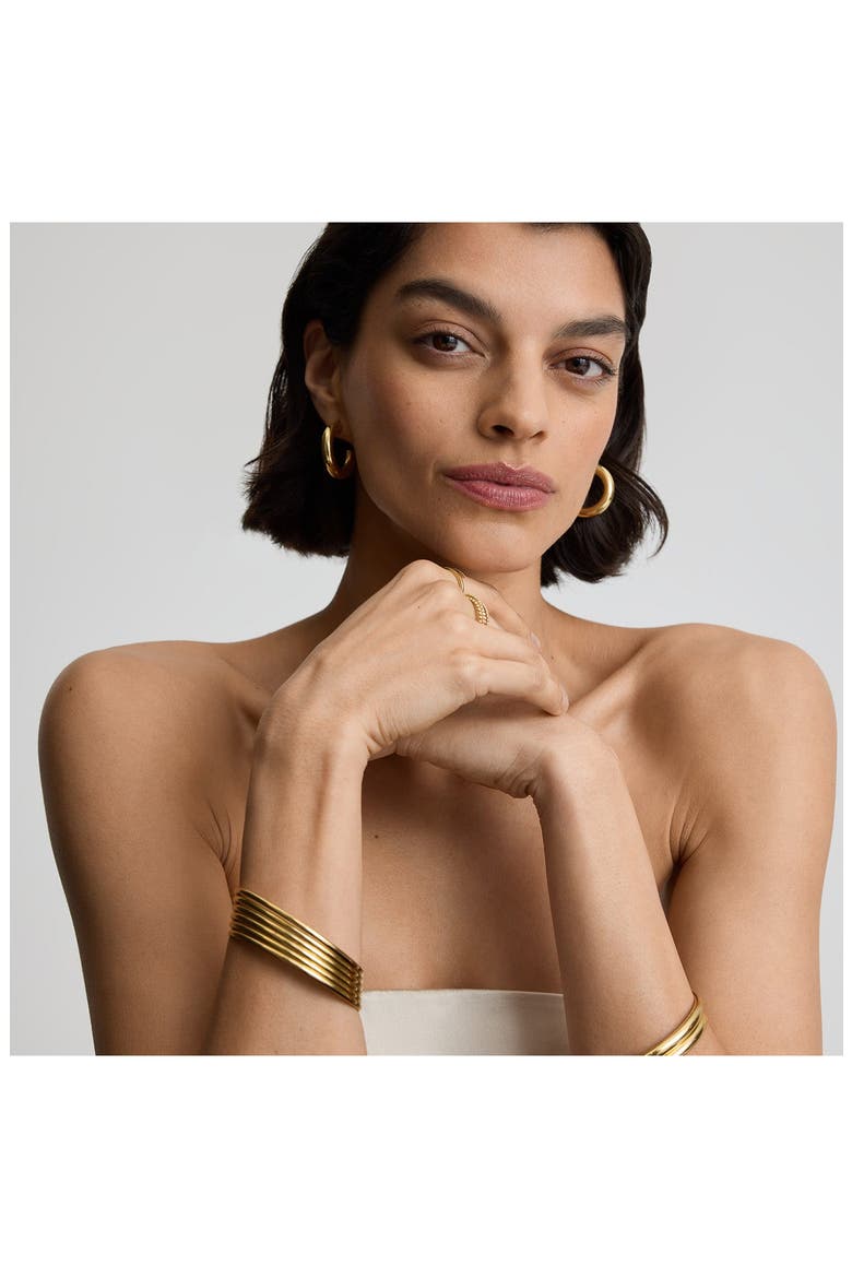 Bold Lucky Hoop Earrings, Alternate, color, GOLD