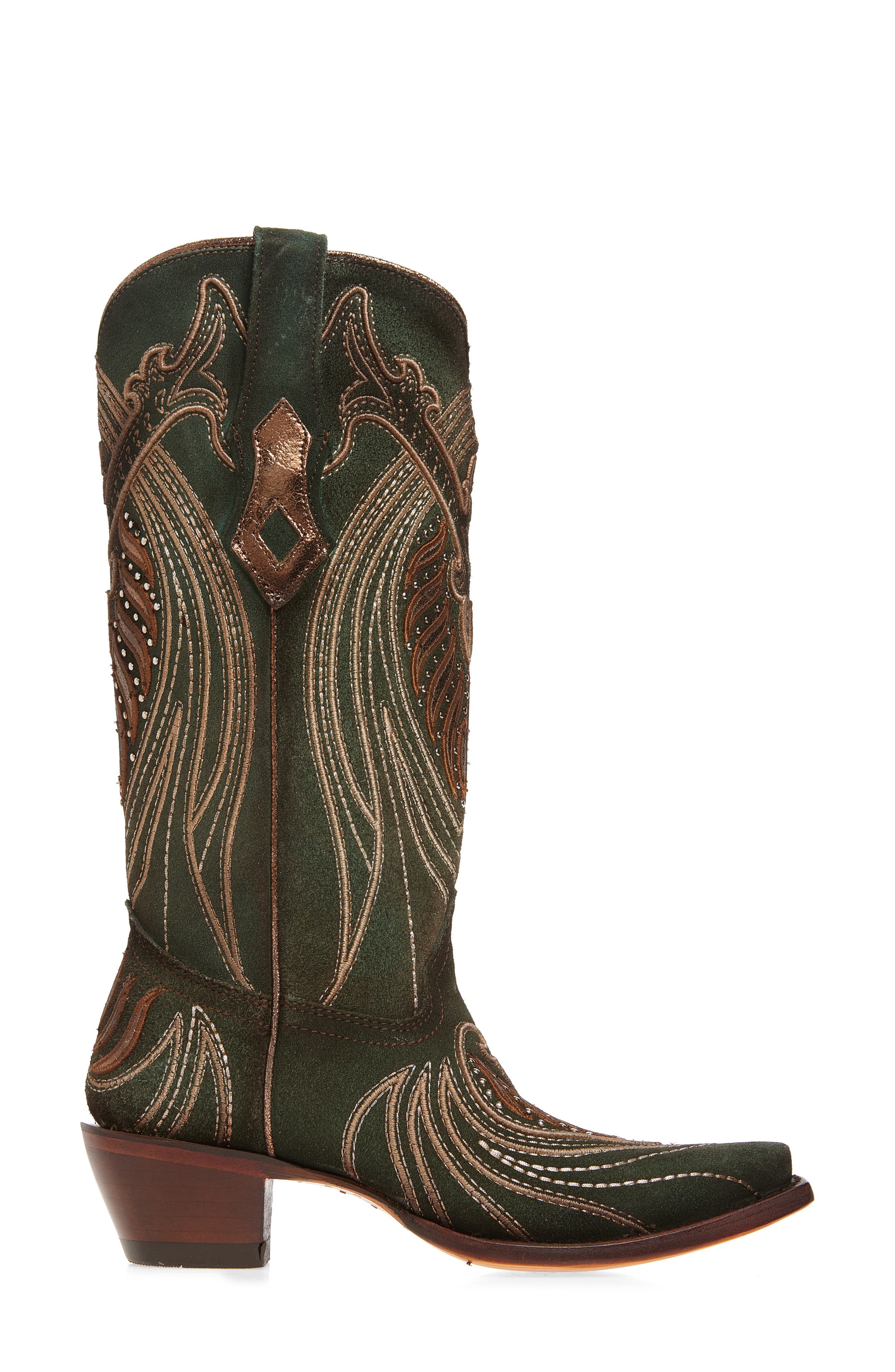 CORRAL Embroidered Overlay Western Boot, Alternate, color, 