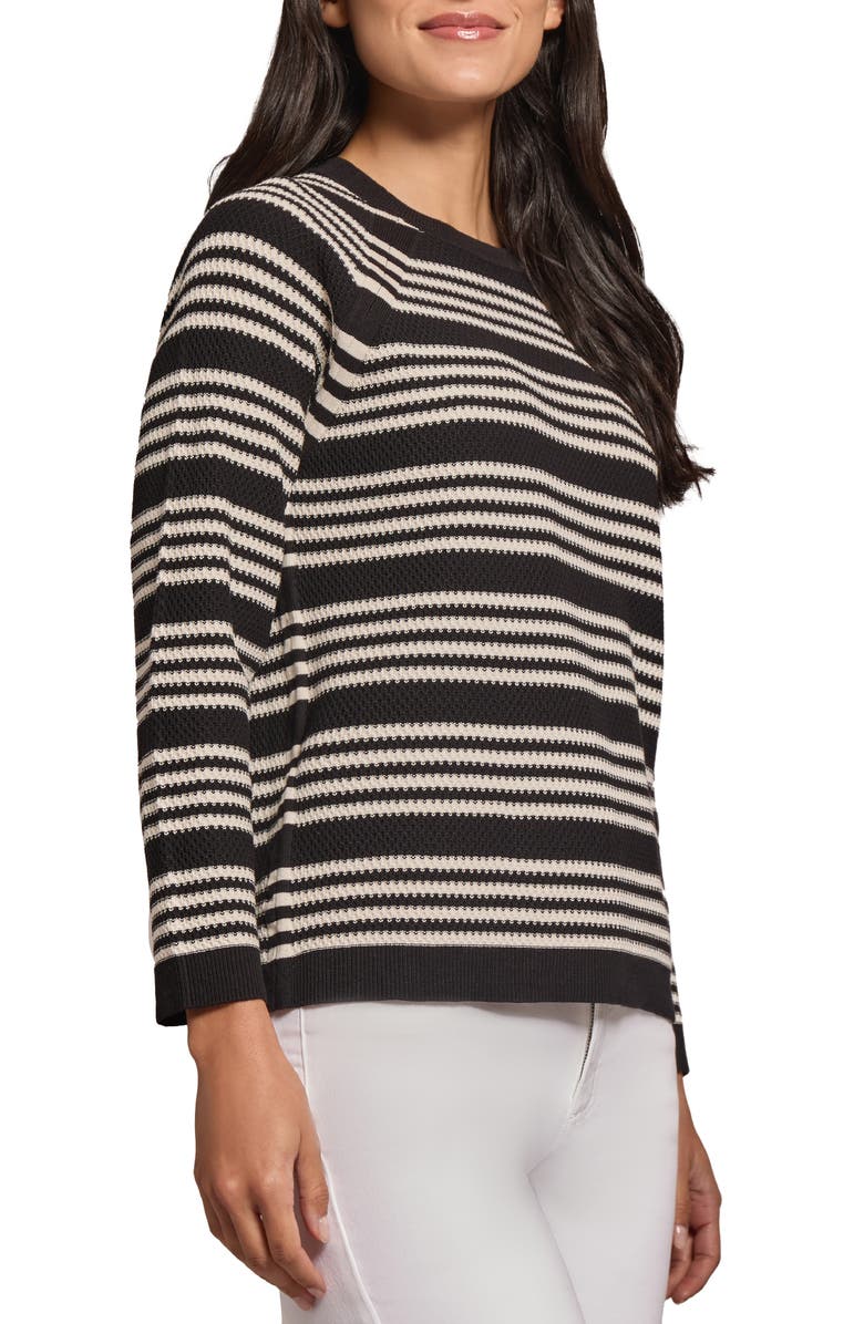 Jones New York Textured Stripe Crewneck Sweater, Alternate, color, 