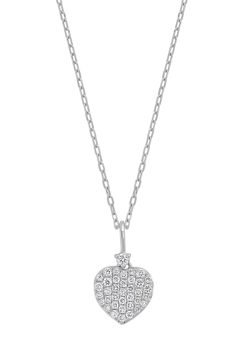 Diamond Heart Pendant Necklace, Main, color, 18K WHITE GOLD