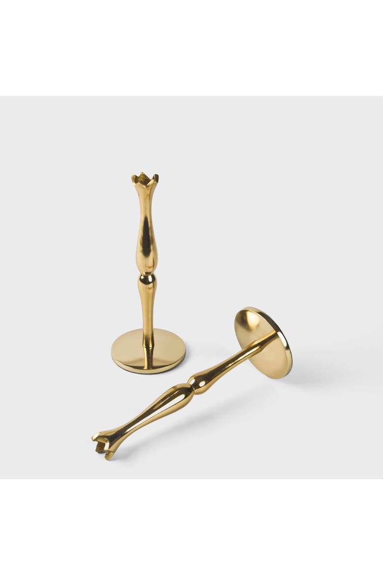 Holiday Accents Brass Candlesticks Set, Main, color, Gold - 9"