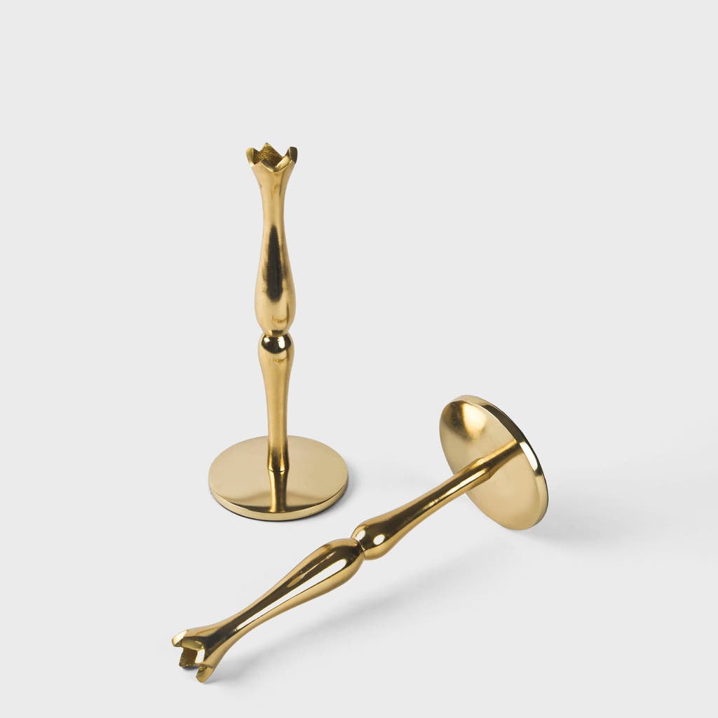 Mela Artisans Holiday Accents Brass Candlesticks Set