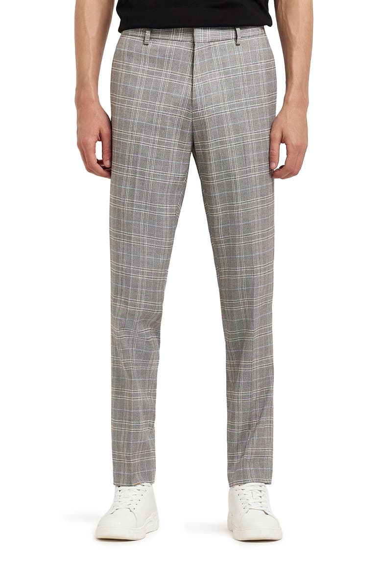 River Island Percy Check Slim Trousers, Main, color,