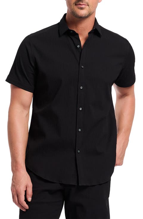 Thresher Short Sleeve Woven Button-Up Shirt