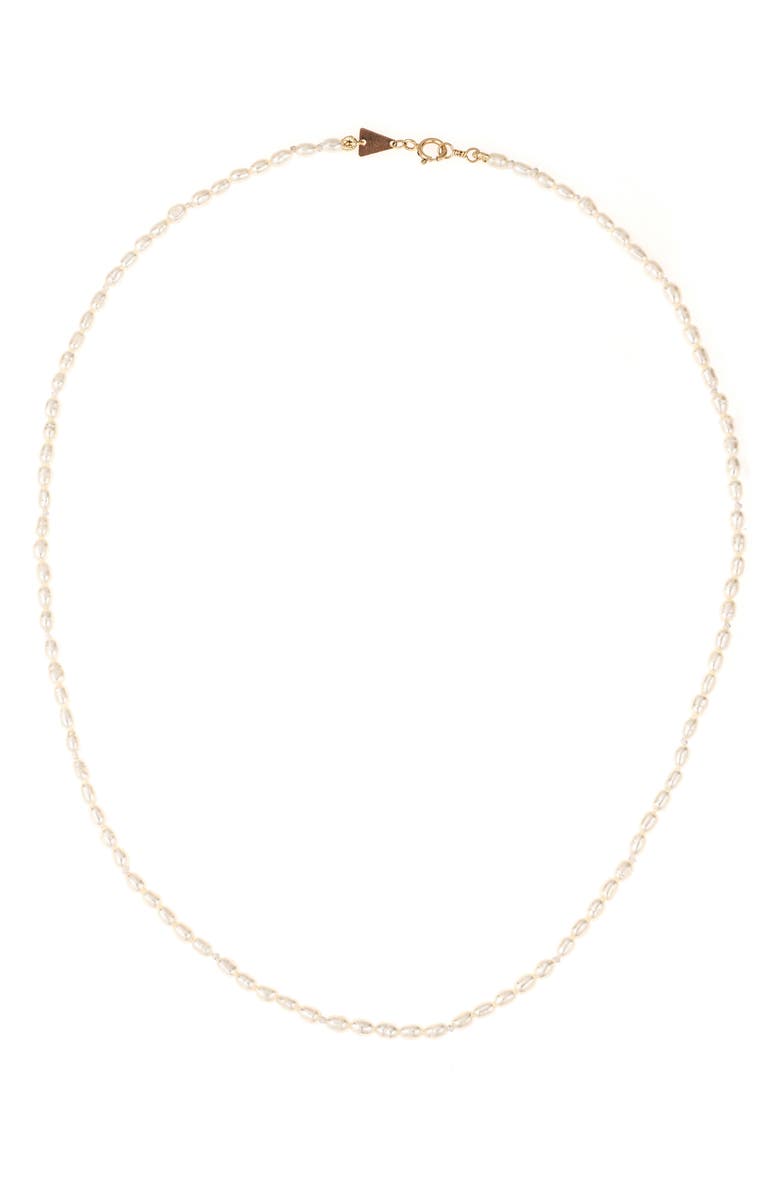 Adina Reyter Tiny Seed Pearl Necklace, Main, color, 14Kyg