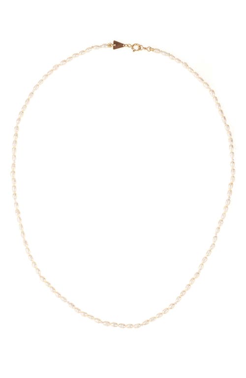 Adina Reyter Tiny Seed Pearl Necklace In Gold