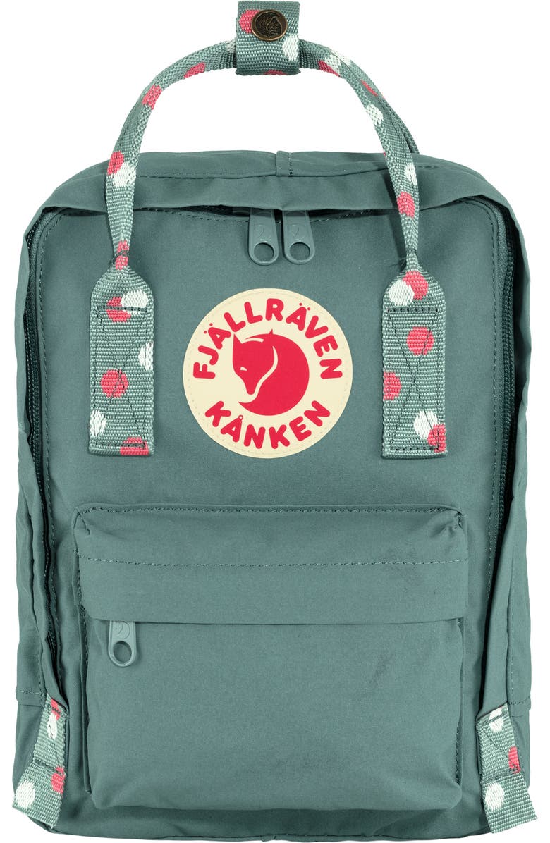 Fjällräven Mini Kånken Water Resistant Backpack, Main, color, Frost Green-Confetti Pattern