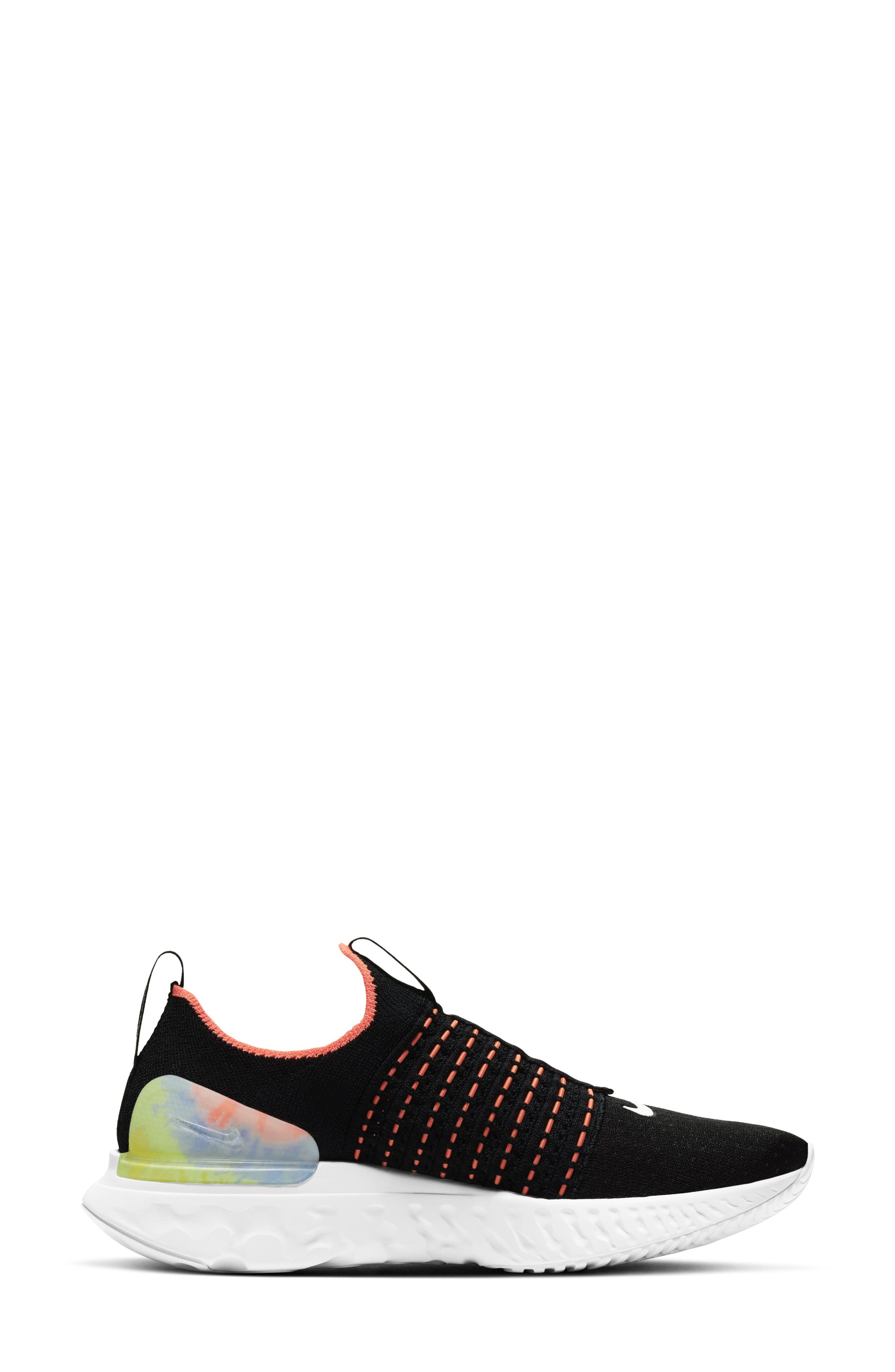 React Phantom Run Flyknit 2 Running Shoe, Alternate, color, BLACK/ MULTI/ BRIGHT MANGO