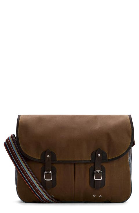 x Paul Smith Tarras Waxed Cotton Messenger Bag