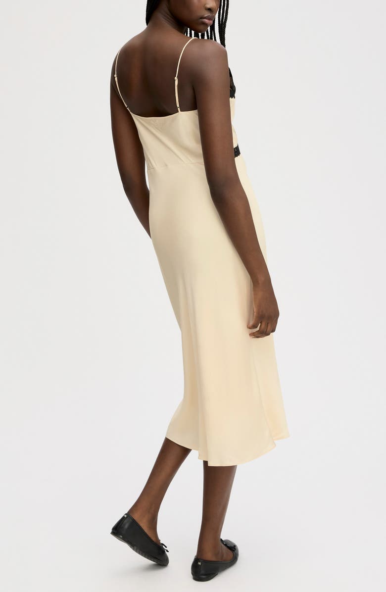 Sam Edelman Lace Trim Midi Dress, Alternate, color, Almond