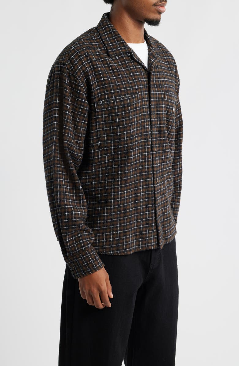 Obey Adams Plaid Long Sleeve Flannel Long Sleeve Camp Shirt, Alternate, color, Wren Multi
