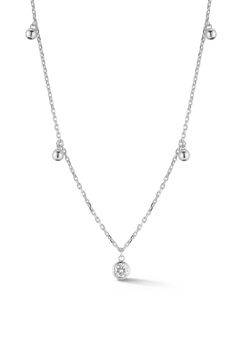 Charm Collar Necklace, Main, color, SILVER