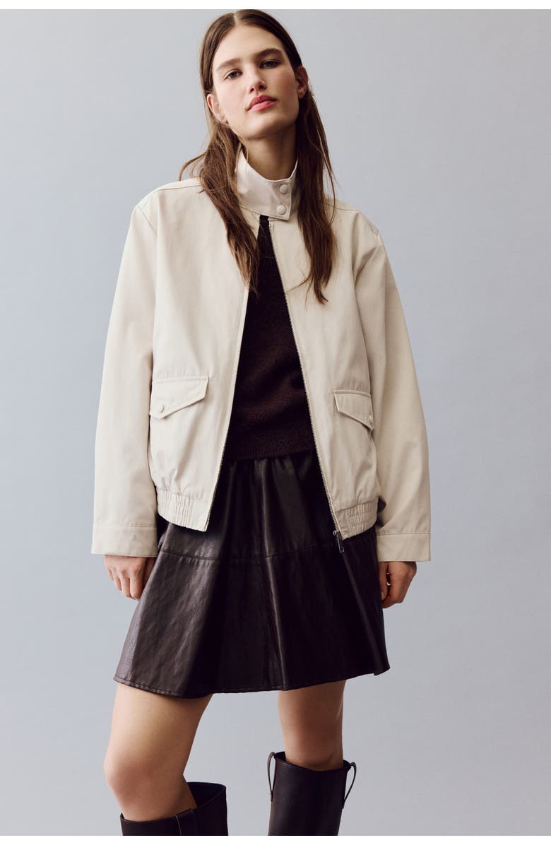 H&M Funnel-collar Jacket, Alternate, color, Light Beige