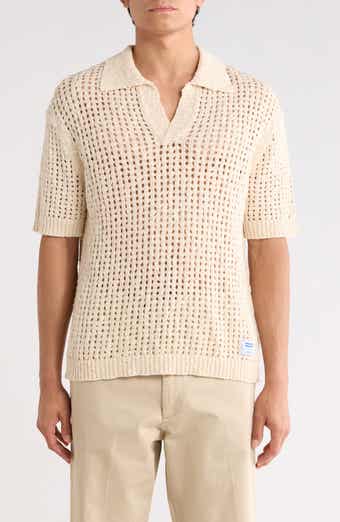 HUGO Strallo Johnny Collar Open Knit Sweater Polo