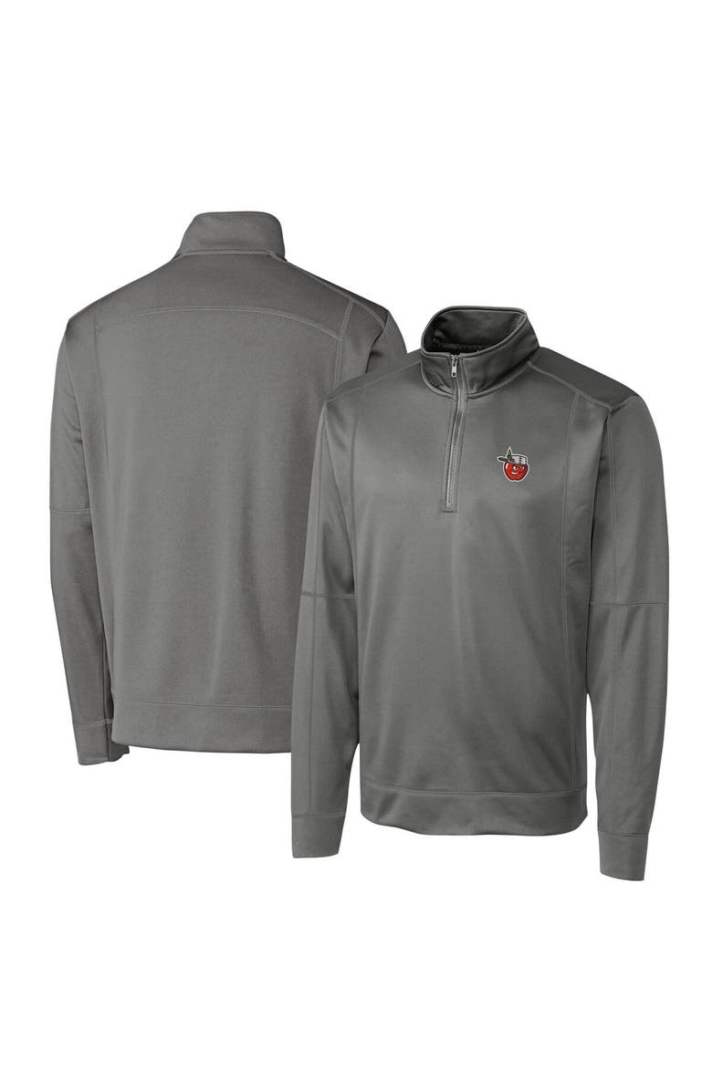 Cutter & Buck Men's Cutter & Buck  Gray Fort Wayne TinCaps  Clique Helsa Performance Half-Zip Knit Pullover, Alternate, color, 