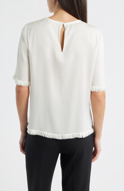 Kobi Halperin Leo Silk Blend Sequin Fringe Top In White